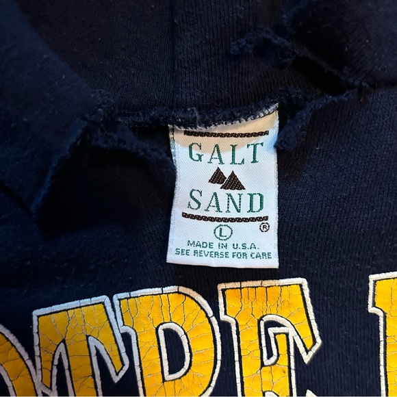 Vintage 90s Notre Dame Hoodie Sweatshirt Made in USA - Picture 2 of 9